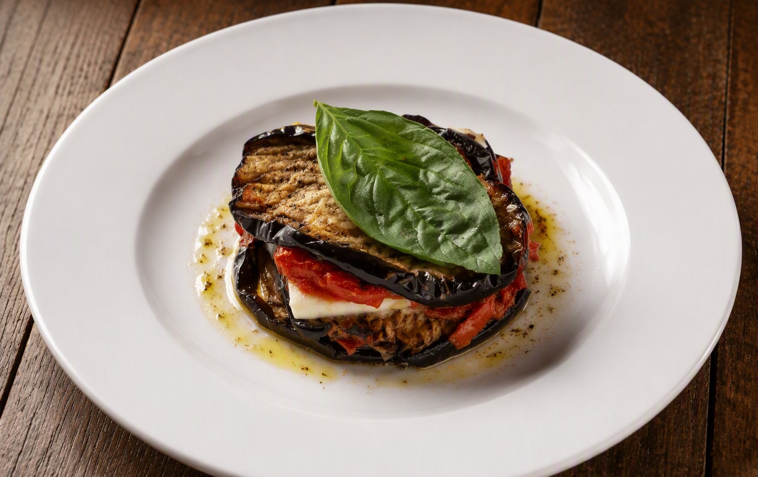 Parmigiana estiva con basilico fresco